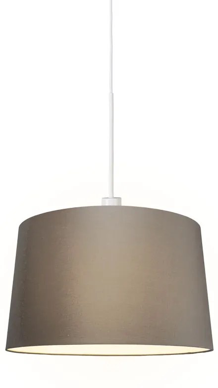 Lampă modernă suspendată albă cu abajur 45 cm taupe - Combi 1
