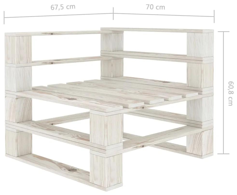 Set mobilier de gradina din paleti cu perne crem, 9 piese, lemn cream and white, 1