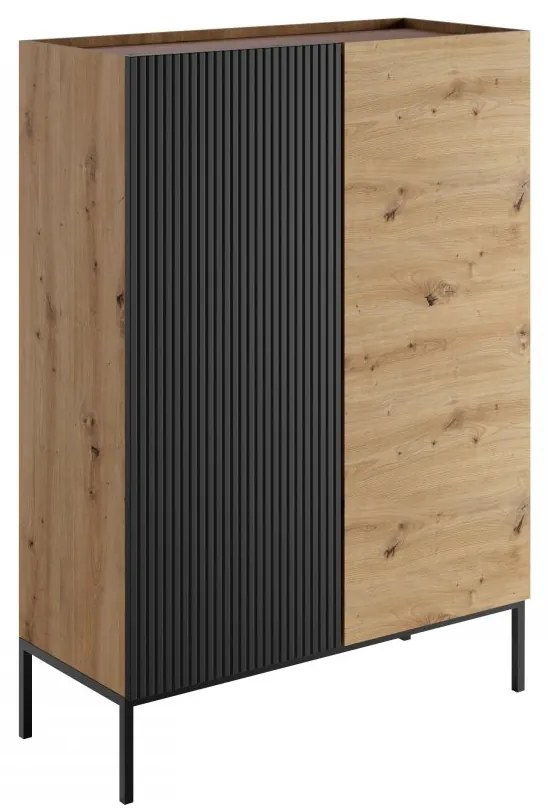 Comodă Zloriana 2D (stejar artisan + negru). 1123311