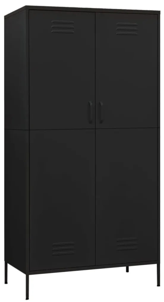 336250 vidaXL Șifonier, negru, 90x50x180 cm oțel
