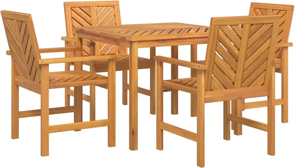 vidaXL Set de masă pentru grădină 5 pcs Maro Lemn Solid de Acacia