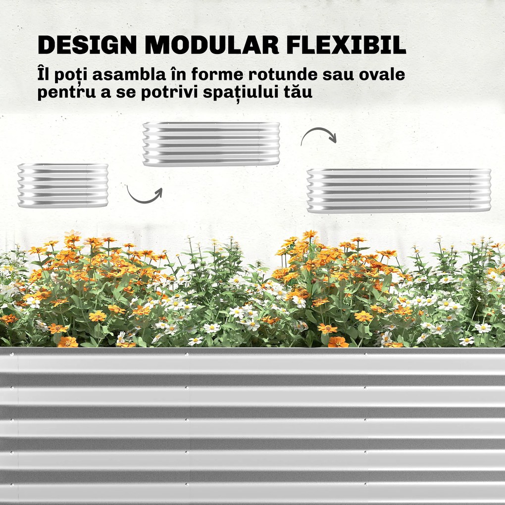 Outsunny Strat Înălțat de Grădină cu Seră și Jardinieră | Aosom Romania