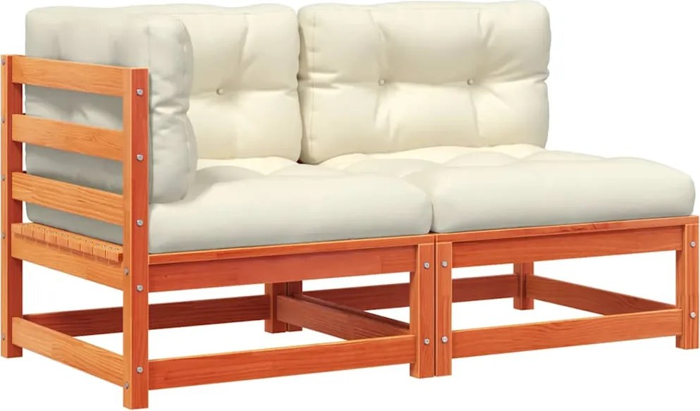 vidaXL Canapea de grădină cu 2 locuri, cu perne, maro ceruit