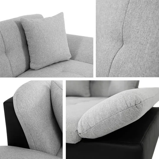 Colțar cu funcție de dormit Raphael (D) (piele ecologică Soft 017 + Lux 06 + Lux 05). 1060103