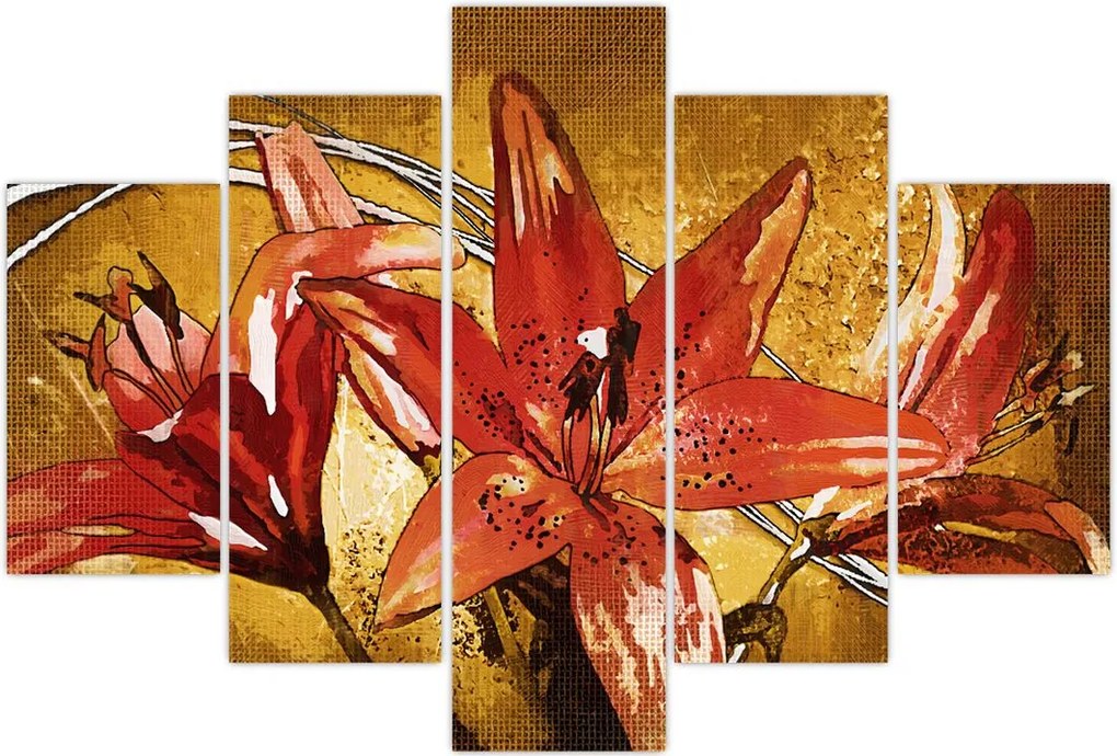 Tablou cu flori de crini (150x105 cm)