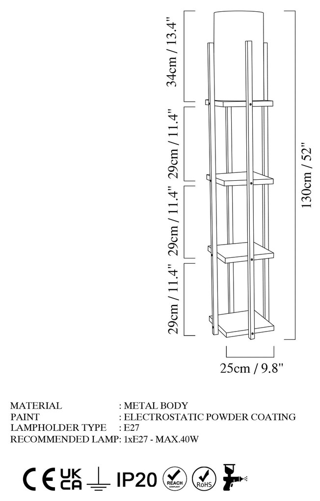 Lampadar Shelf Lamp - 8119