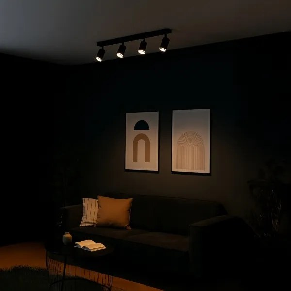 Spot PIPE 4xGU10/10W/230V negru