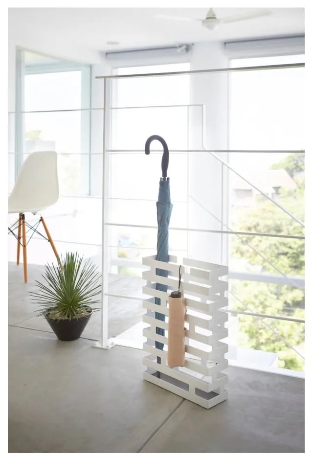 Suport pentru umbrele YAMAZAKI Brick, lățime 30 cm, alb