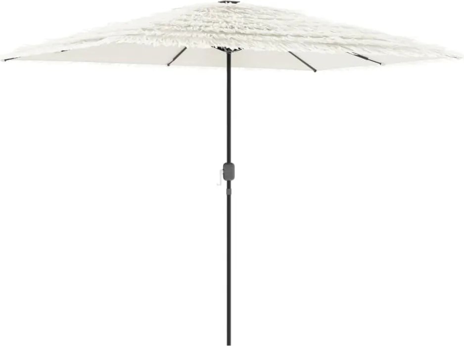 vidaXL Umbrelă soare de grădină cu stâlp din oțel, alb 300x200x250 cm