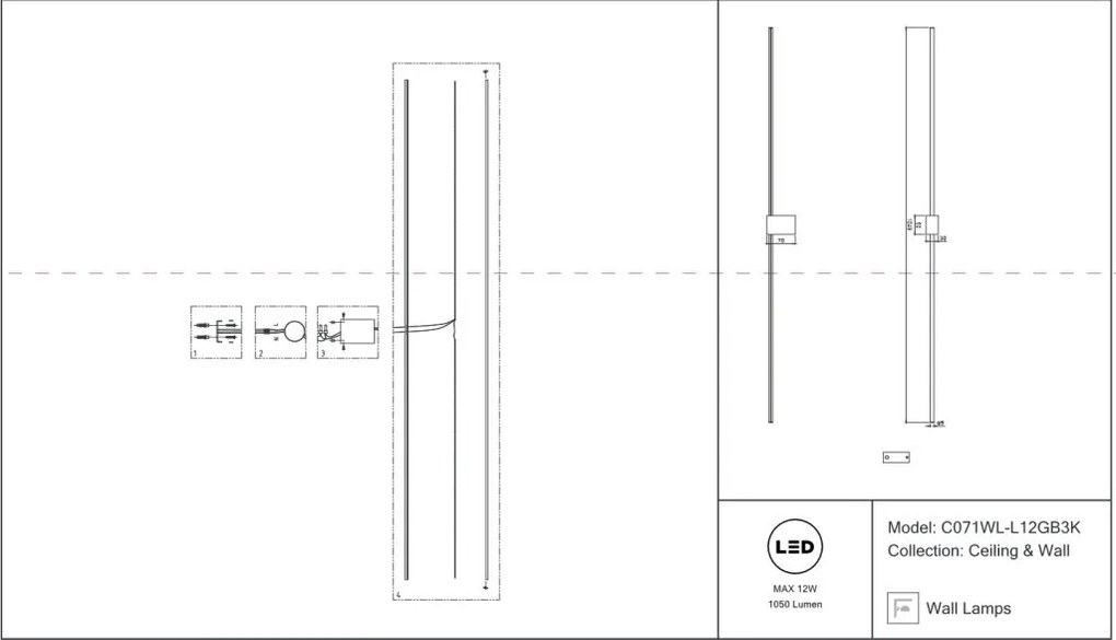 Aplica de perete LED design liniar Pars