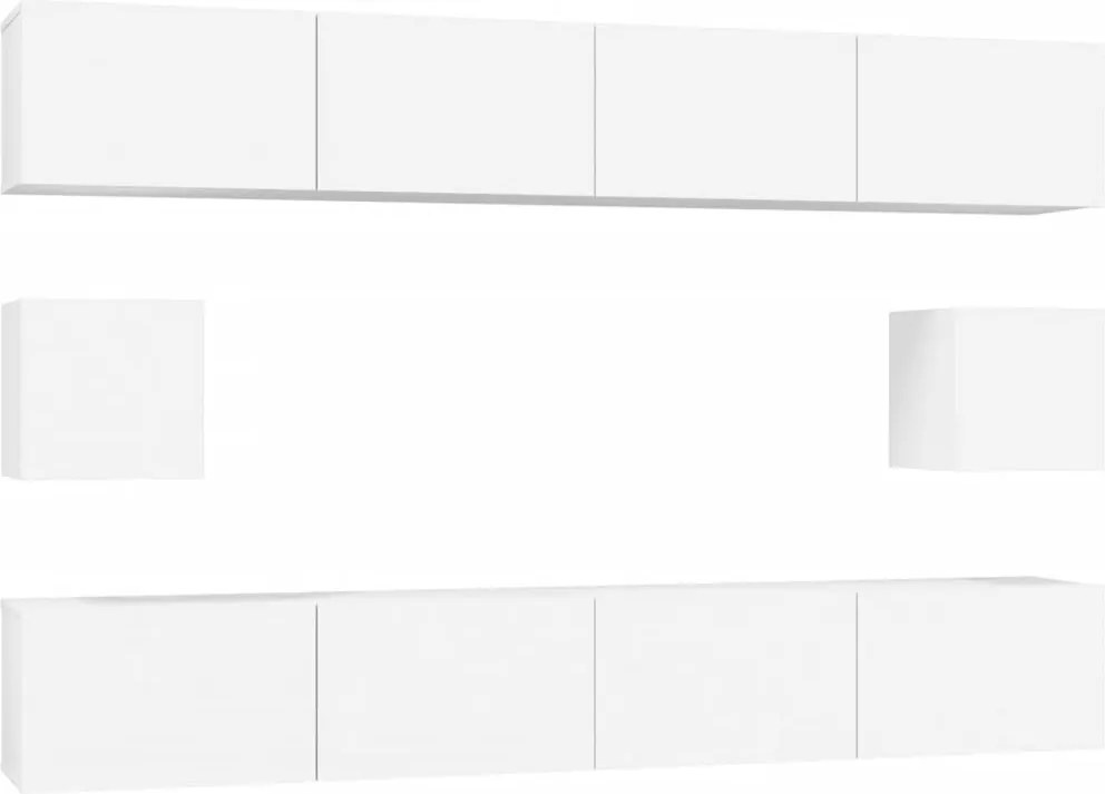 vidaXL Set dulap TV, 6 piese, alb, lemn prelucrat