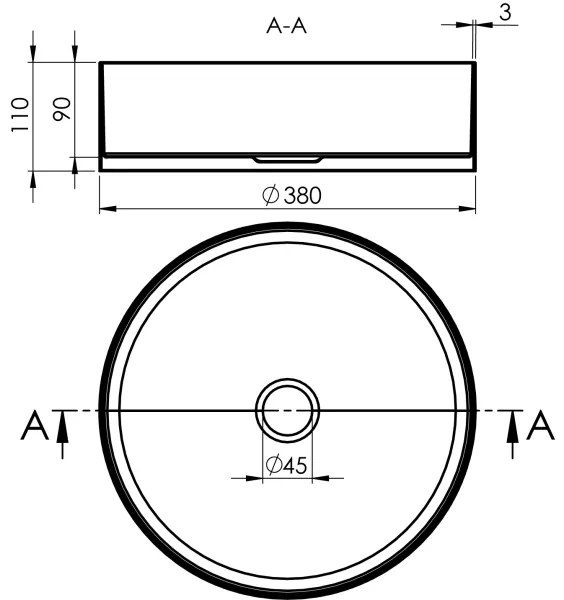 Sapho - Lavoar pentru blat AURUM Ø 38 cm, inox periat