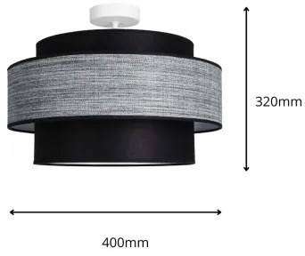 Plafonieră GRACE 1xE27/60W/230V negru/gri