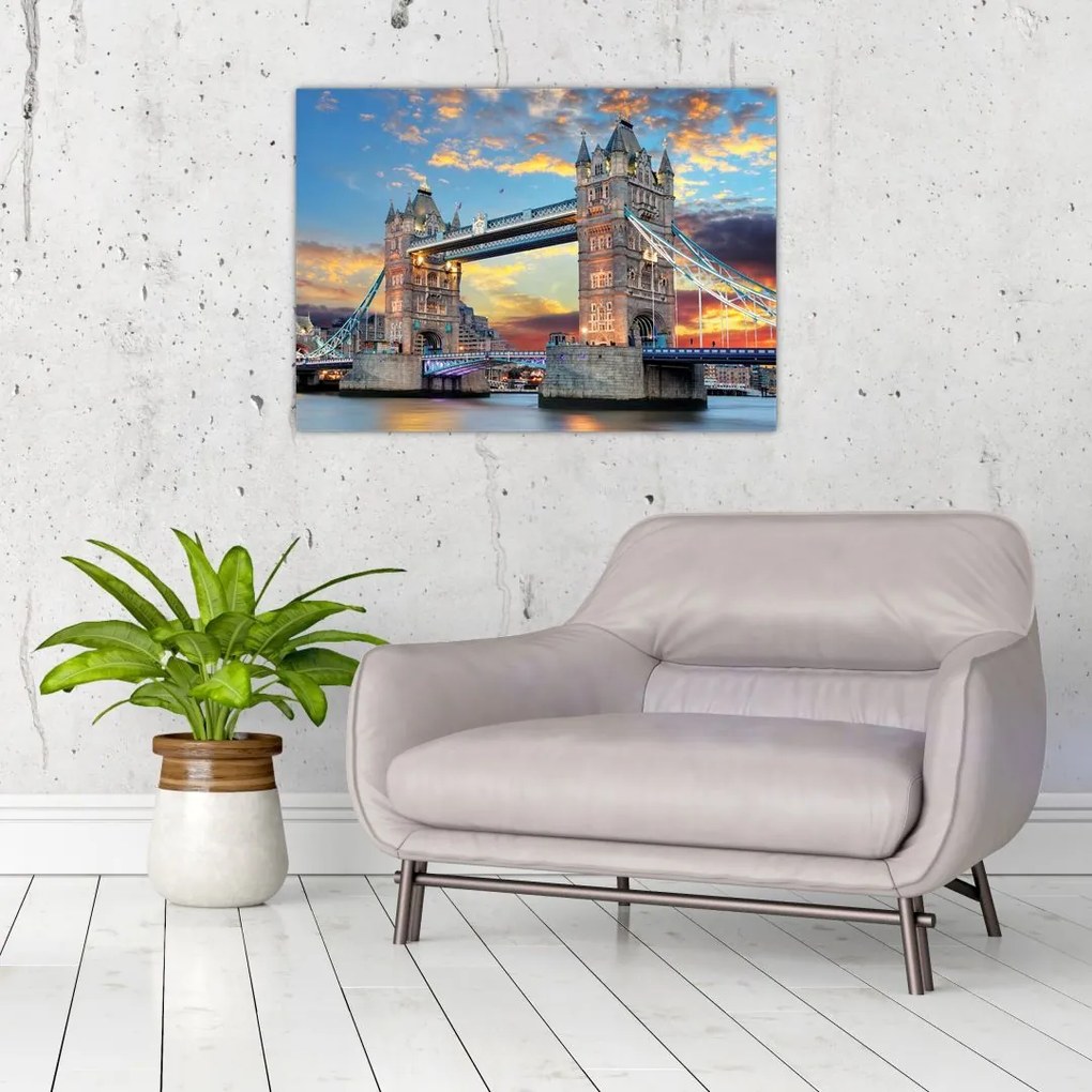 Tablou pe sticlă - Tower Bridge, Londra, Anglia (70x50 cm)