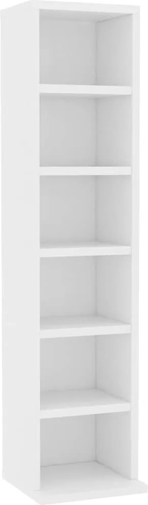 vidaXL Dulap CD-uri, alb, 21x20x88 cm, lemn compozit