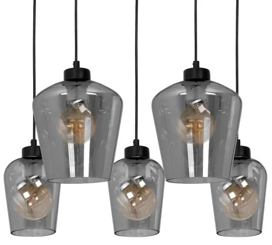 Lustră pe cablu SANTIAGO 5xE27/60W/230V negru