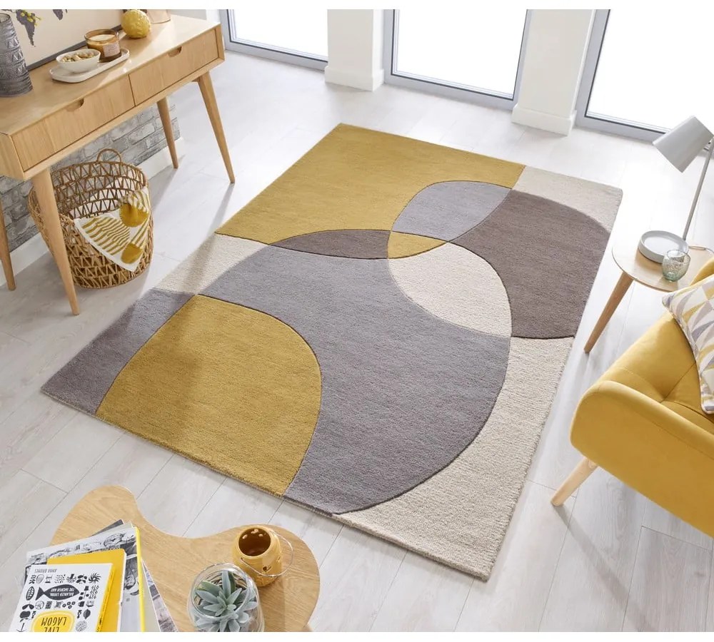 Covor din lână galben ocru 170x120 cm Glow - Flair Rugs