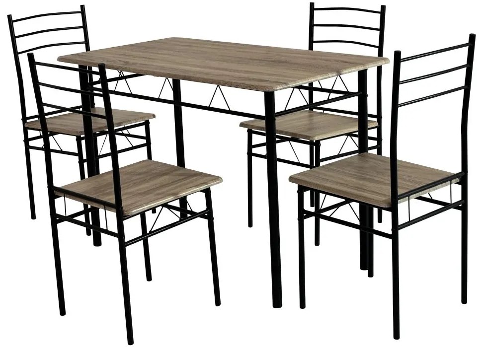 Set mobilier sufragerie Metabolicas (stejar sonoma + negru) (pentru 4 persoane). 1116415