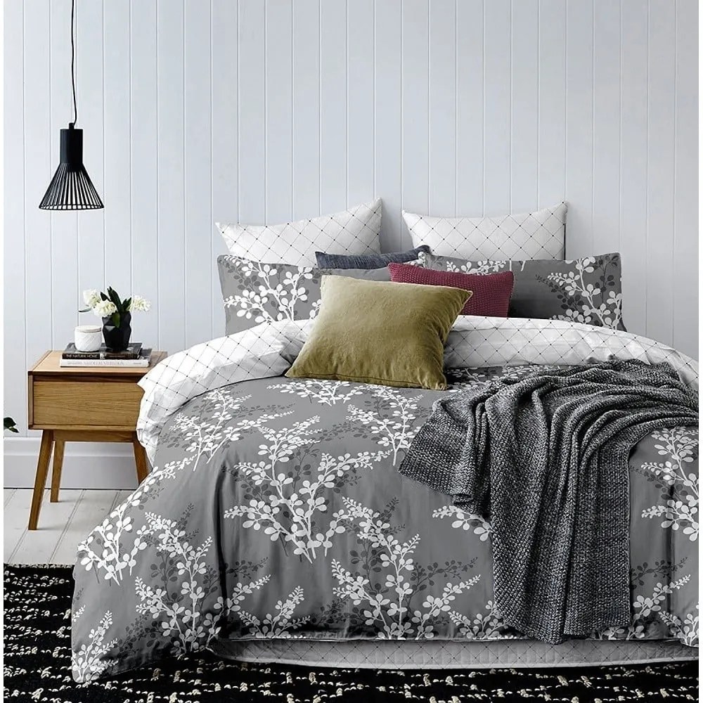 Lenjerie de pat din microfibră DecoKing Calluna, 135 x 200 cm, gri
