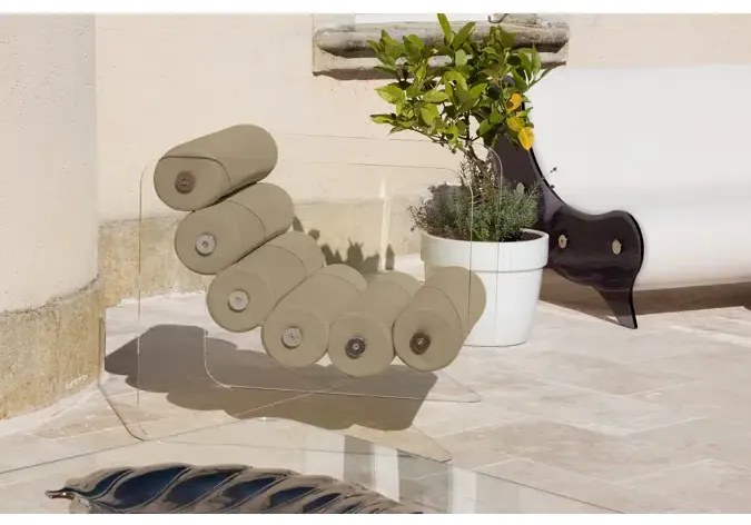 Fotolii Bej colectie KUUMO MW02, perne bej, cotiere laterale, PMMA, panouri transparente