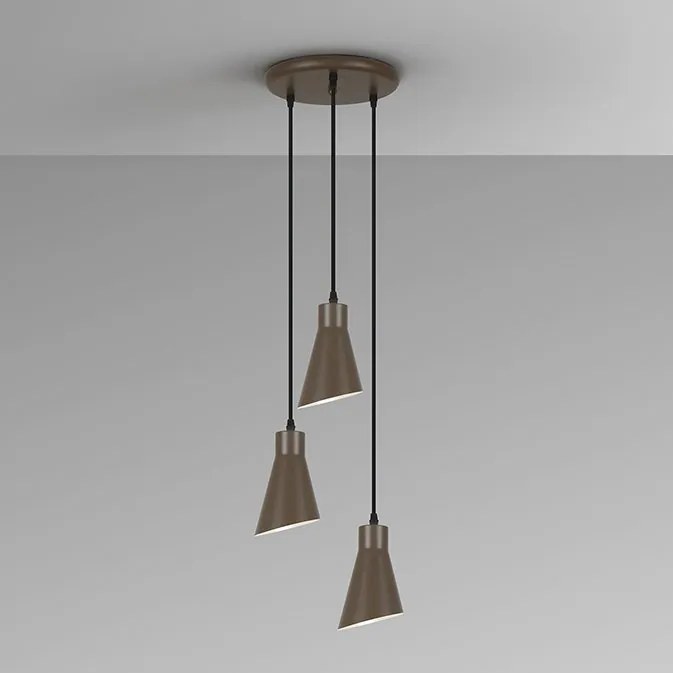 Lustra cu 3 pendule din metal maro inchis satinat Bera