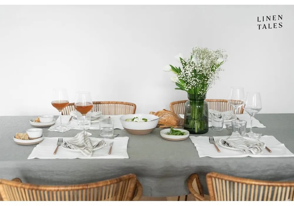 Față de masă din in 140x300 cm Khaki – Linen Tales