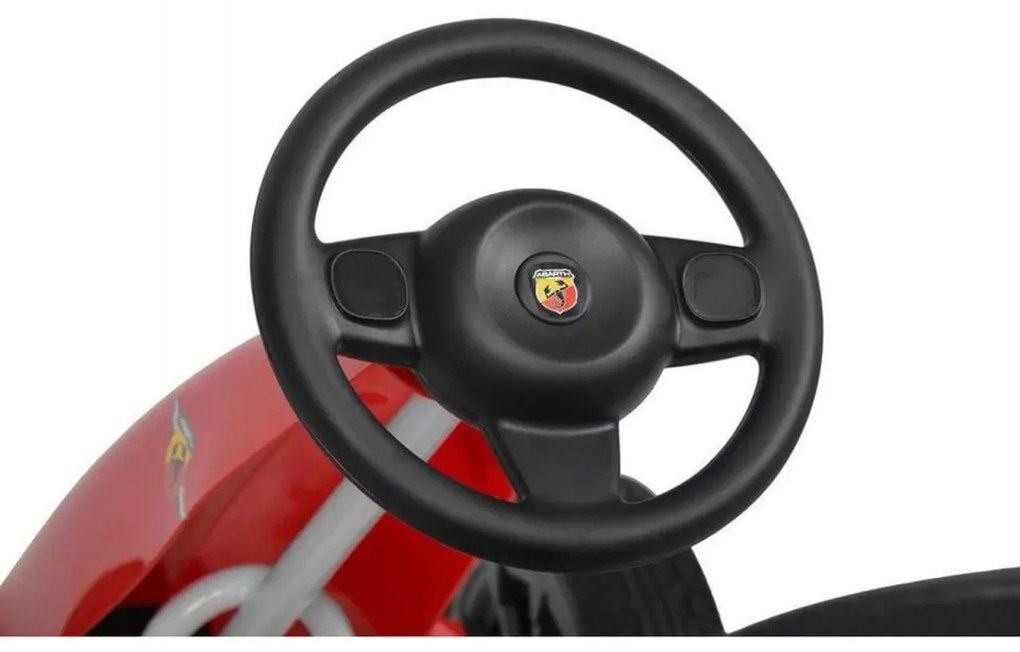 Kart pentru copii cu pedale NOVOKIDS® Premium Racer Abarth, Roti cauciuc, Carena, Structura metalica, Frana de mana, Funtie FreeWheel, Scaun