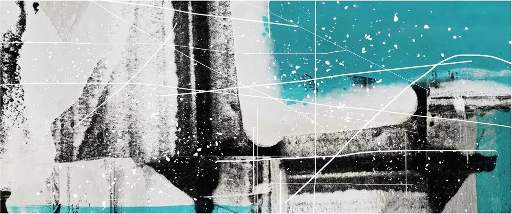 Tablou - Abstract turcoaz (120x50 cm)