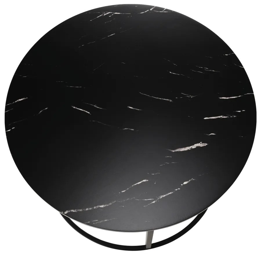 Masuta de cafea, marmura neagra / metal negru, GAGIN