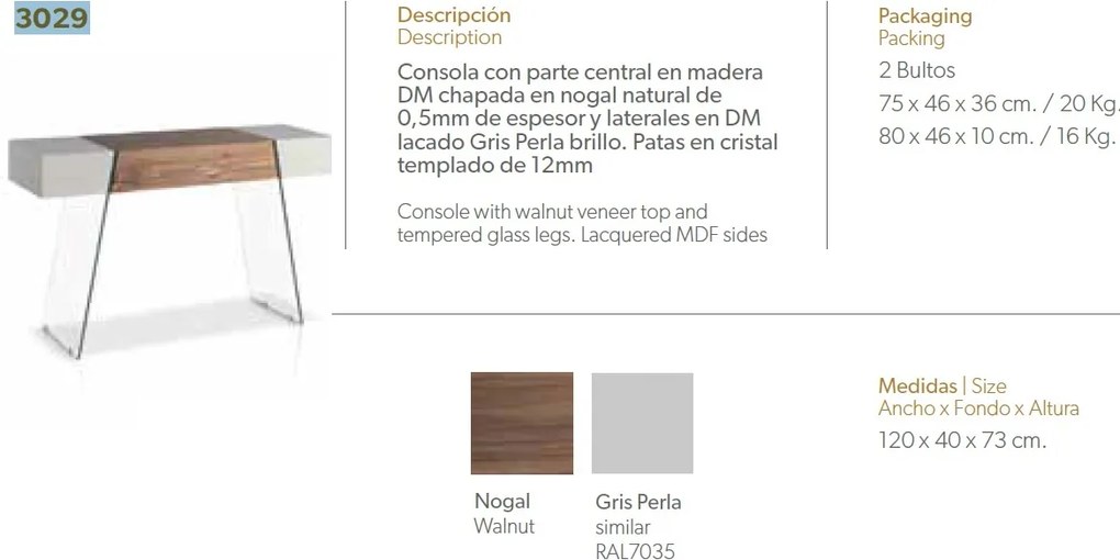 Consola eleganta design LUX Gorgeous, gri perla AC-HC-ST-001