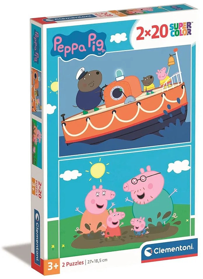 Purcelușa Peppa Free Day Puzzle Clementoni de 2x20 de piese
