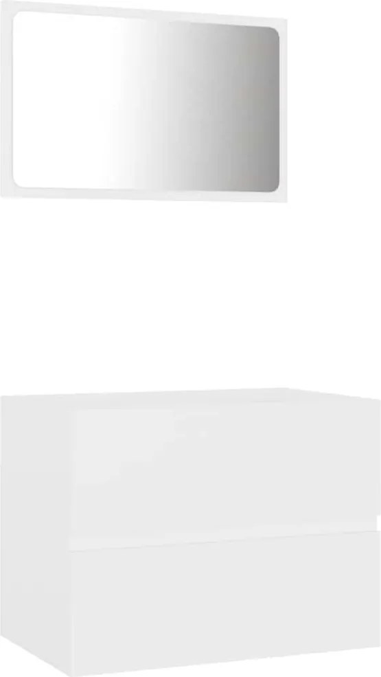 vidaXL Set mobilier de baie, 2 piese, alb, PAL