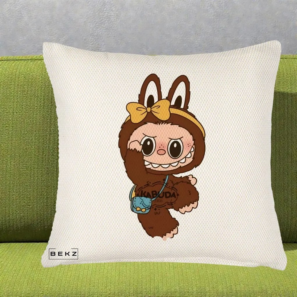 Perna Personalizata Kabuda Maro cu Funda Aurie, 40x40 cm, Crem Reliefat, Husa Detasabila, Perna Inclusa, BEKZ®