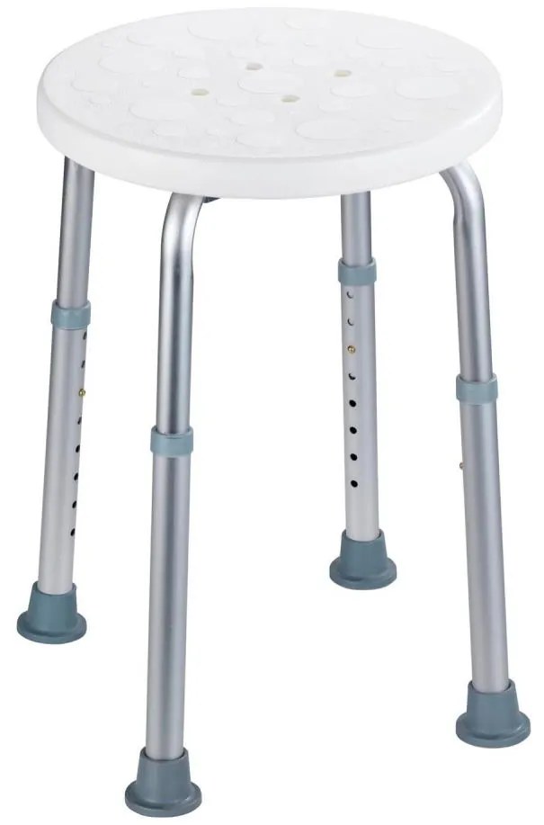 WENKO 1792921100 - Taburet SECURA, 45,5 x 45,5 cm, alb/argintiu/gri