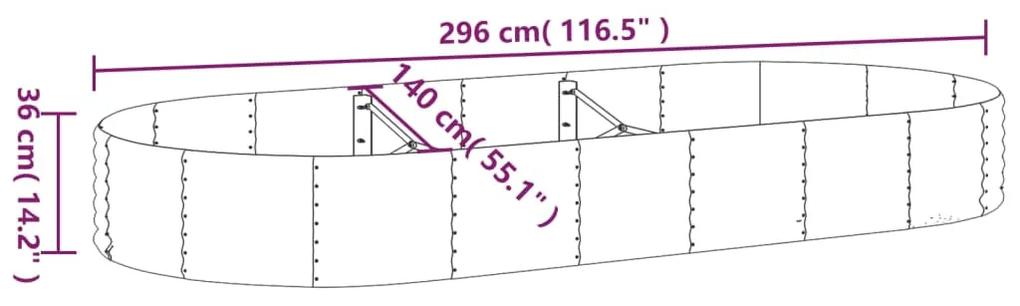 Jardiniera de gradina, antracit, 296x140x36 cm, otel 1, Antracit, 296 x 140 x 36 cm