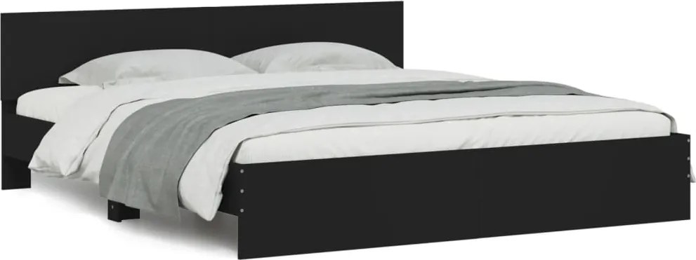 vidaXL Cadru de pat cu tăblie, negru, 160x200 cm