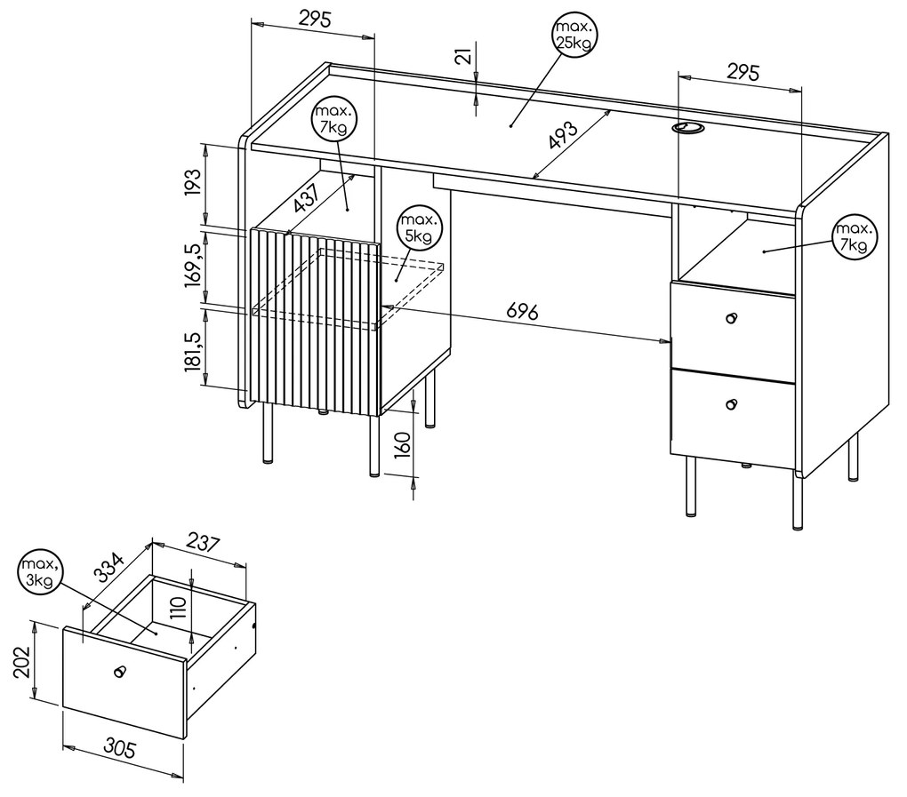 Masă PC Phelan P9 (Nuc warmia + Negru). 1062539