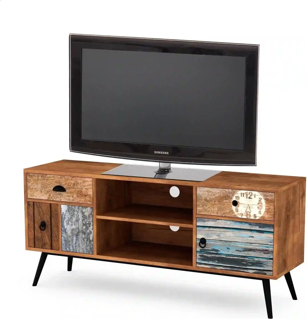Comoda TV MEZO, multicolor, PAL/otel, 120x39x60 cm
