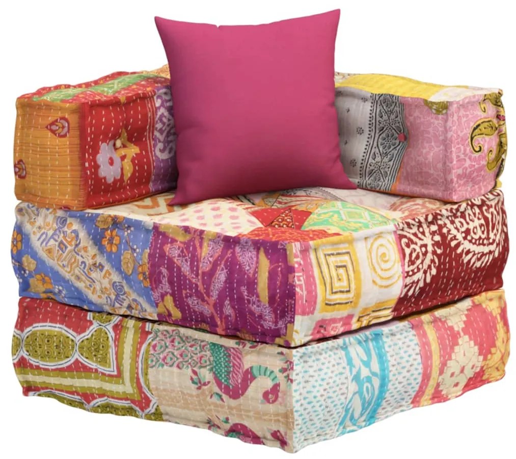 Fotoliu puf modular cu perna, model petice, material textil 1, Peticit, Canapea coltar cu perna