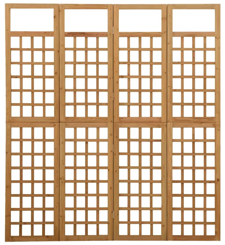 316479 vidaXL Separator cameră cu 4 panouri, 161x180 cm, nuiele lemn brad