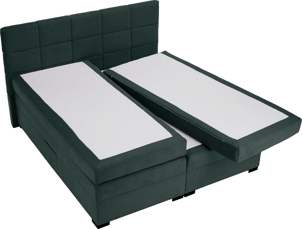 Pat boxspring, 200x200, verde, APRIL