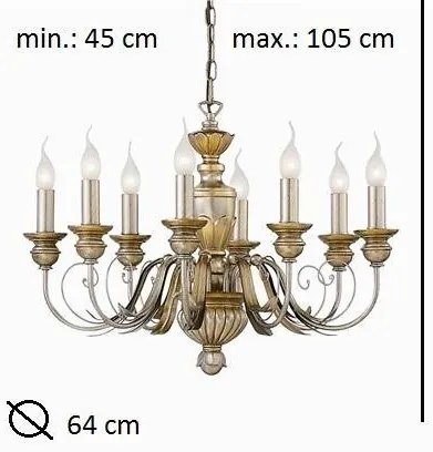 Candelabru clasic cu 8 brate FIRENZE SP8 ORO