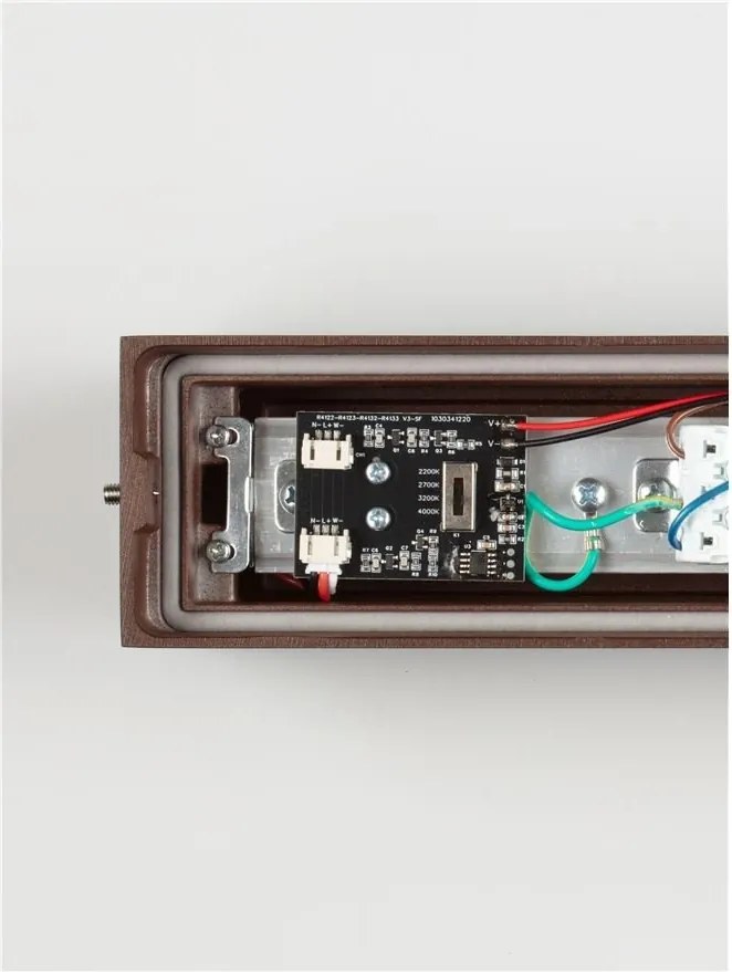 Aplica exterior corten liniara 38cm IP65 LED CCT PRISMATIC