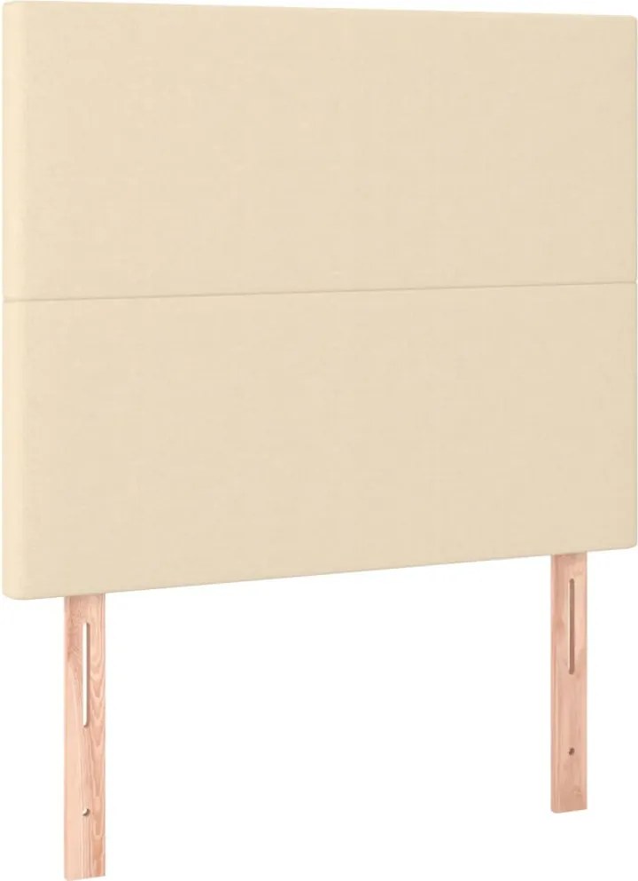 vidaXL Tăblie de pat crem 90x5x118/128 cm, material textil