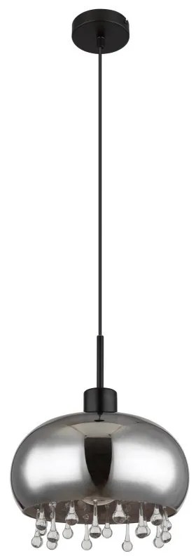 Pendul design modern Corry negru, fumuriu 28cm
