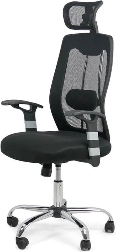 Scaun ergonomic OFF 988 negru, tetieră și suport lombar reglabil