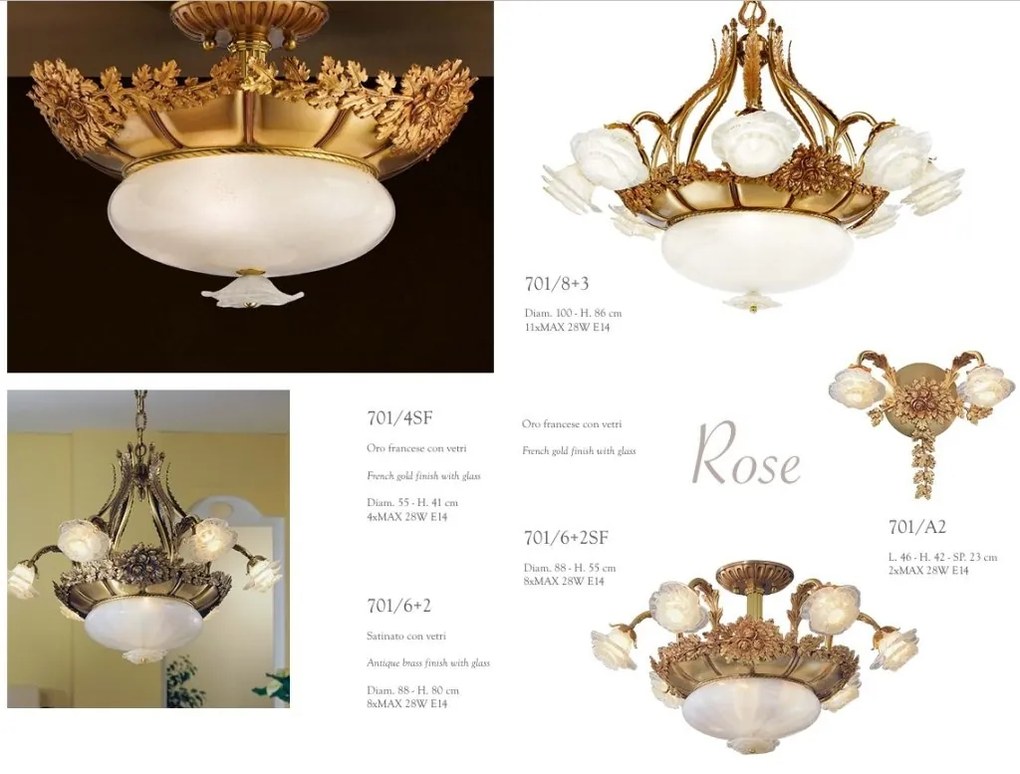 Lustra aplicata design floral LUX realizata manual Rose