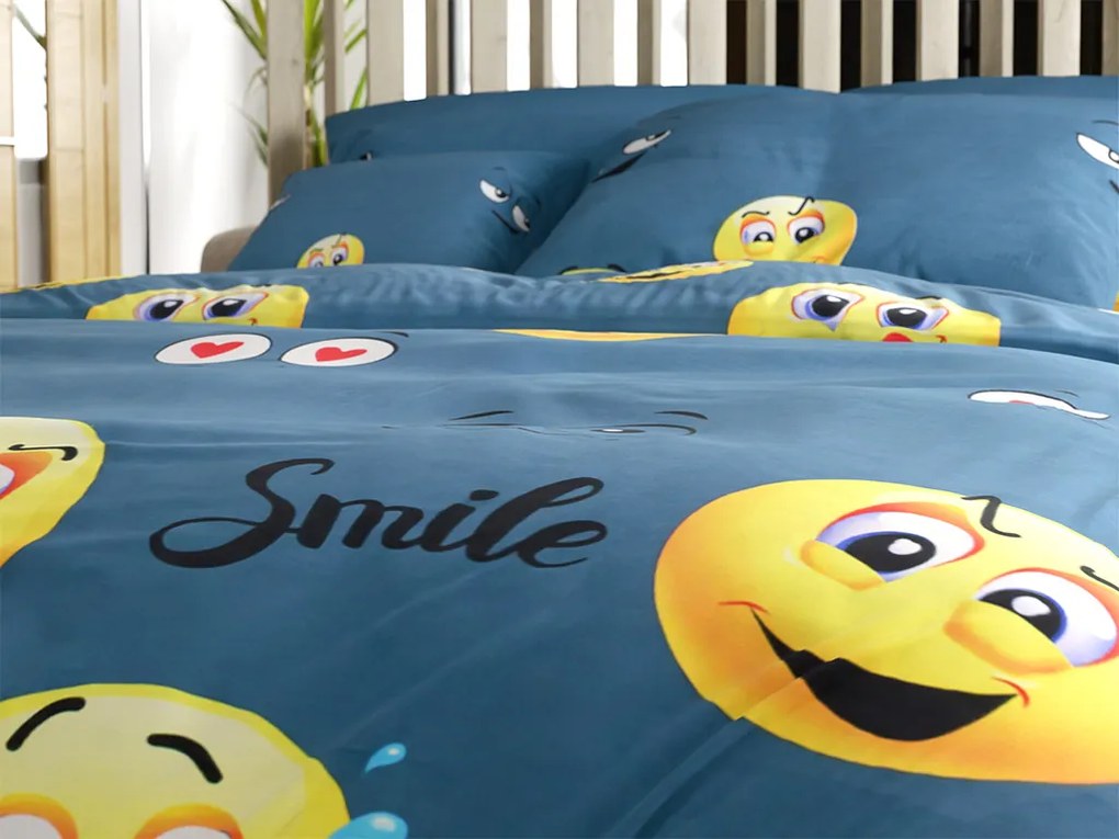Lenjerie de pat din microfibra FUNNY EMOJI gri Dimensiune lenjerie de pat: 70 x 90 cm | 140 x 220 cm