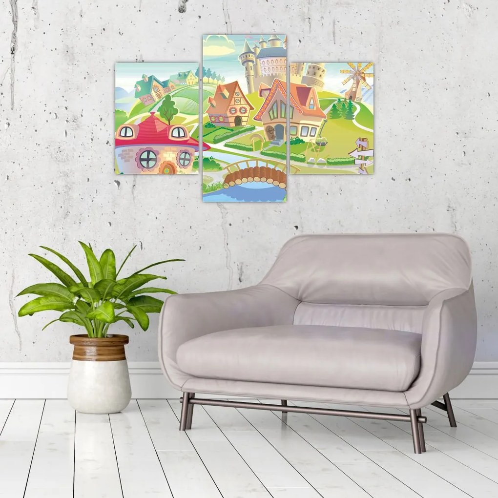 Tablou - Orășel colorat (90x60 cm)