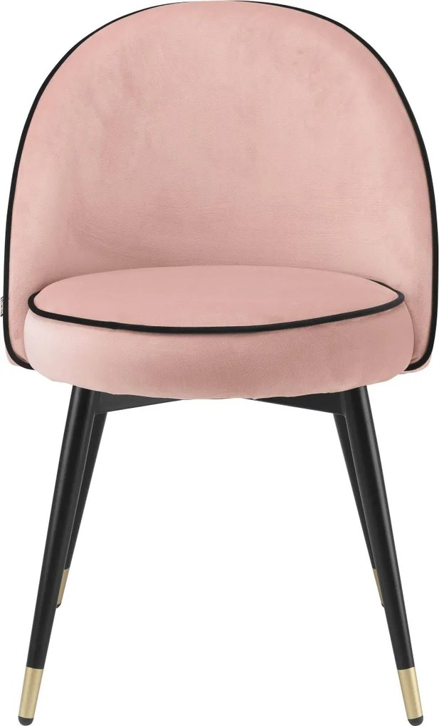 Set de 2 scaune design elegant LUX Cooper, catifea nude 114302 HZ